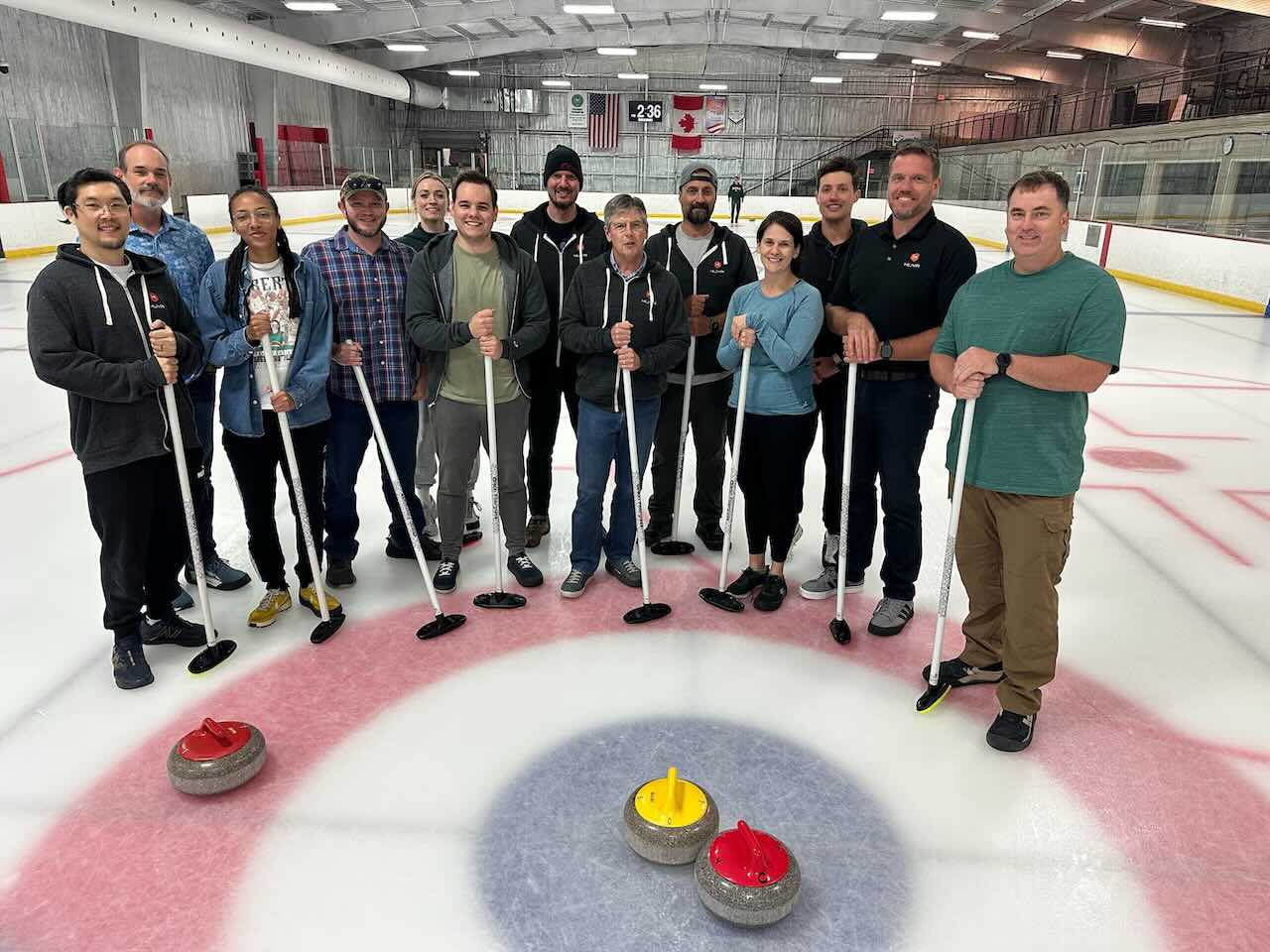 The HUVR team curling