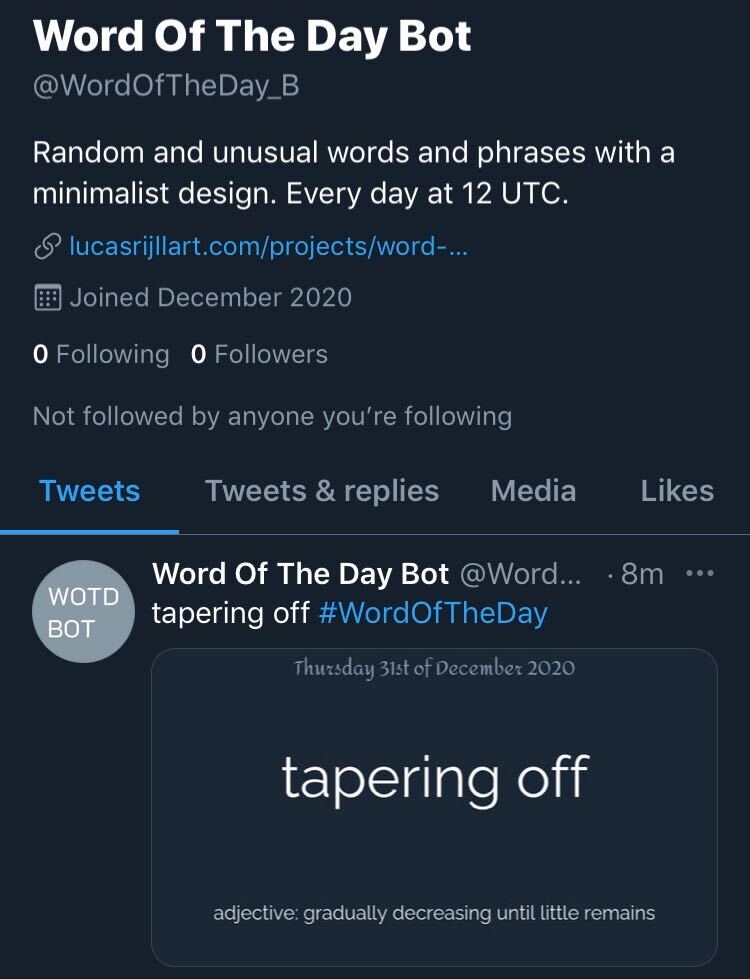 The WordOfTheDayBot Twitter account